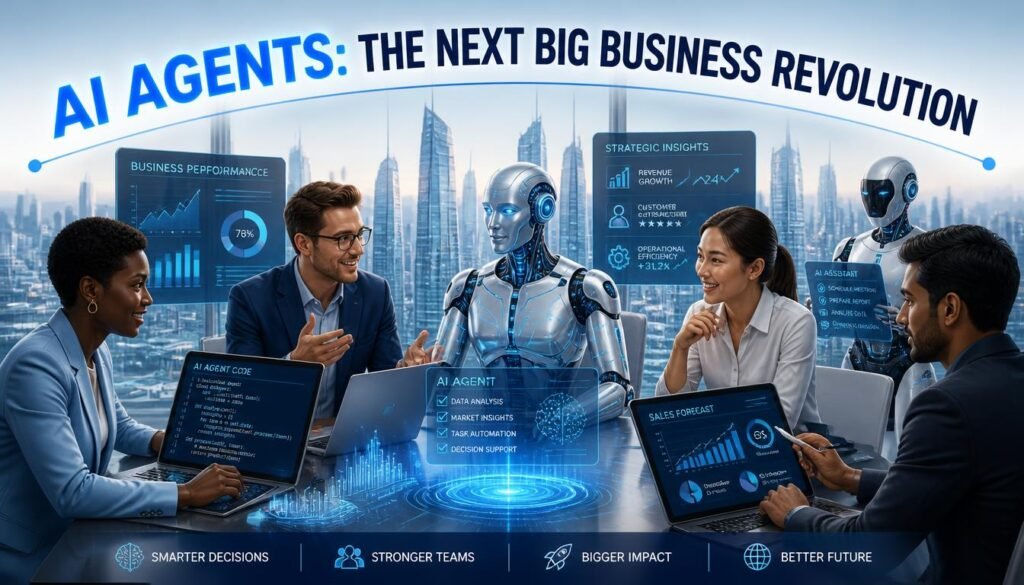gpt image 2 a futuristic illustration of ai agents integrated into a business setting with a 0
